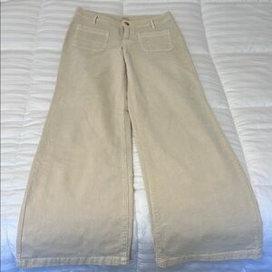 ROXY Wide Leg Beige Corduroy Pants